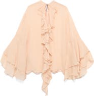 MANGO Ruffle Bell Sleeve Top