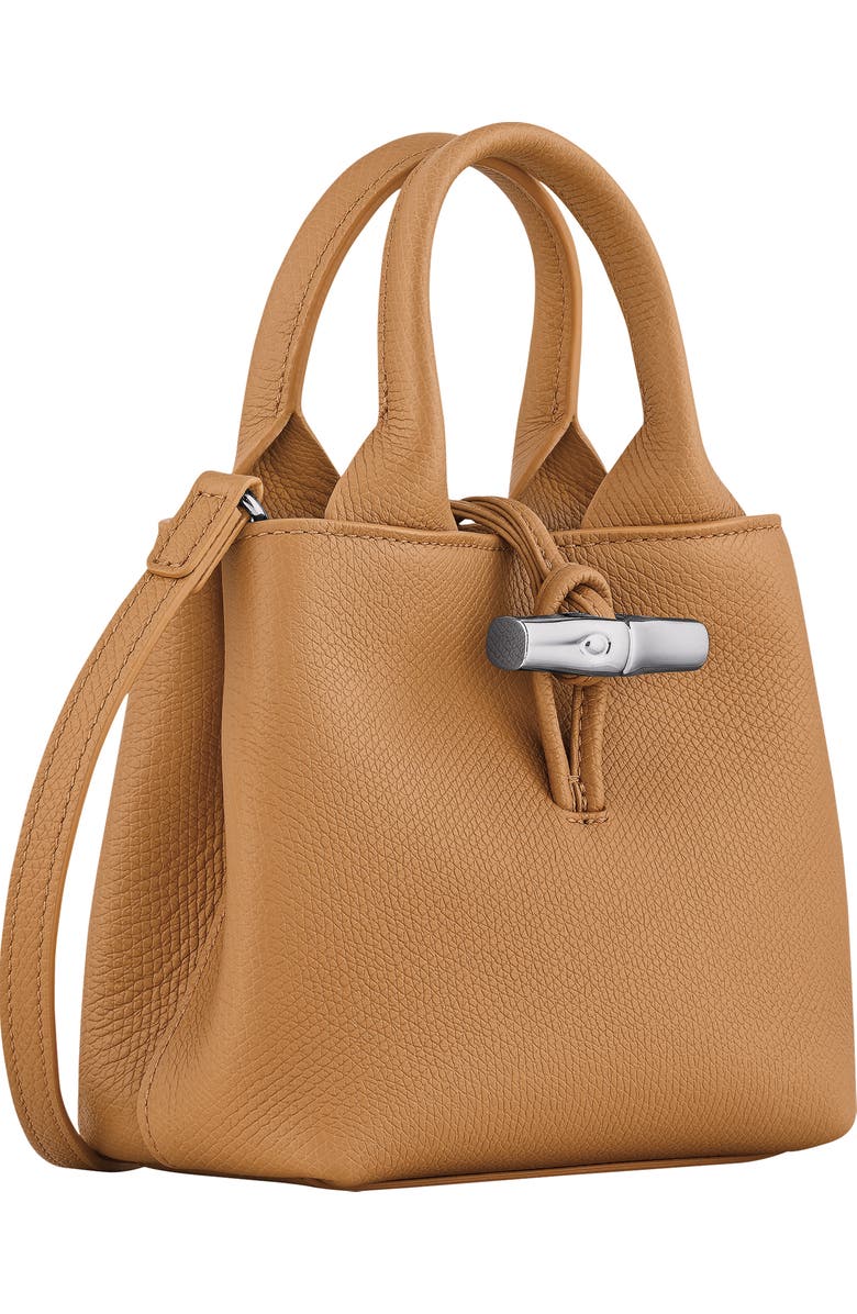 Longchamp Le Roseau Leather Top Handle Bag, Alternate, color, Walnut