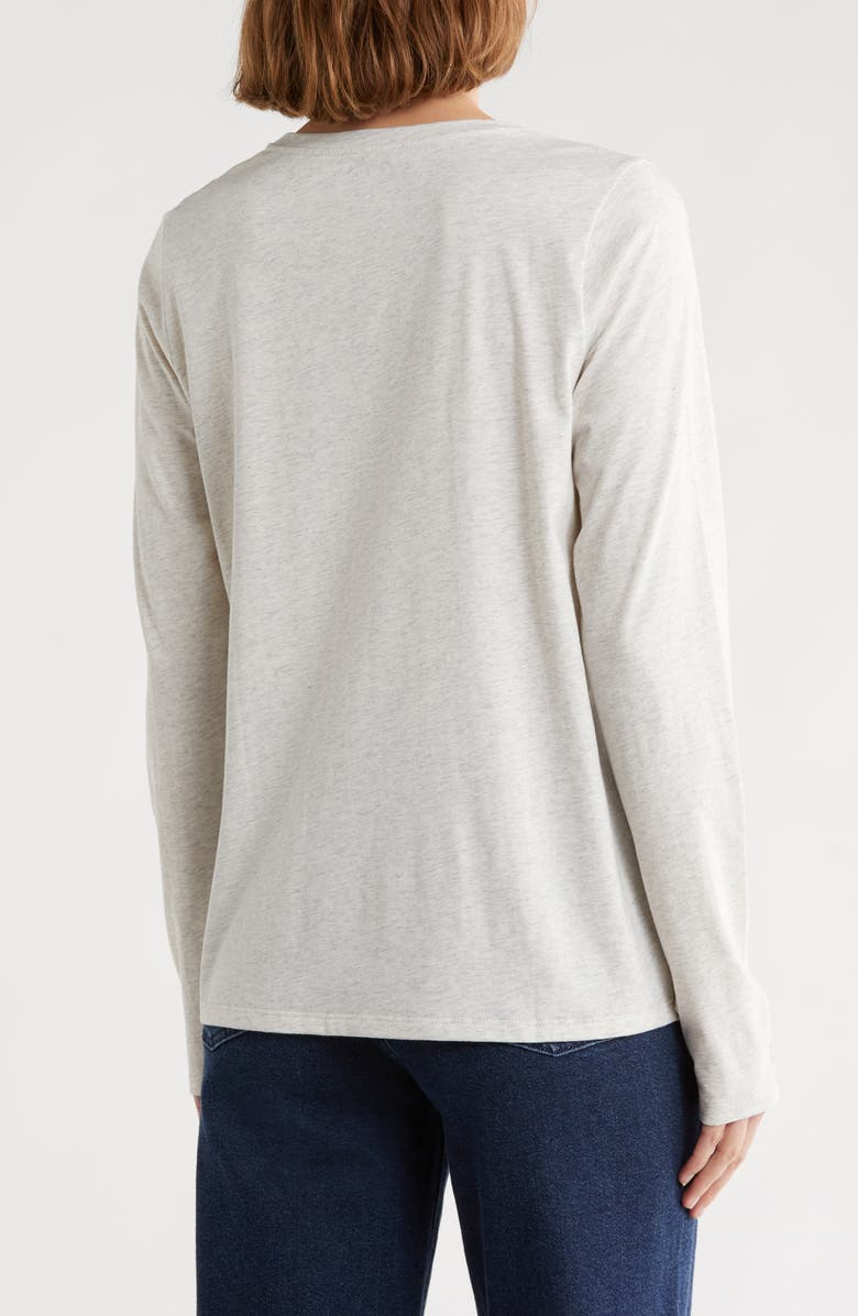 Eileen Fisher Long Sleeve Crewneck Organic Cotton Top, Alternate, color, Sea Salt