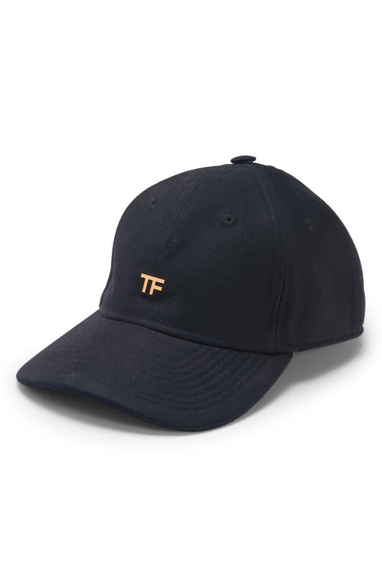 TOM FORD TF Logo Canvas Baseball Cap, Main, color,
