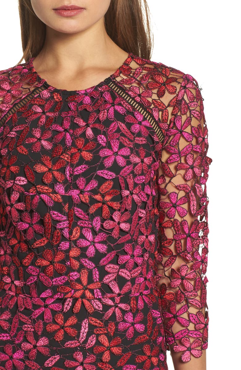 Shoshanna Floral Lace Sheath Dress, Alternate, color,