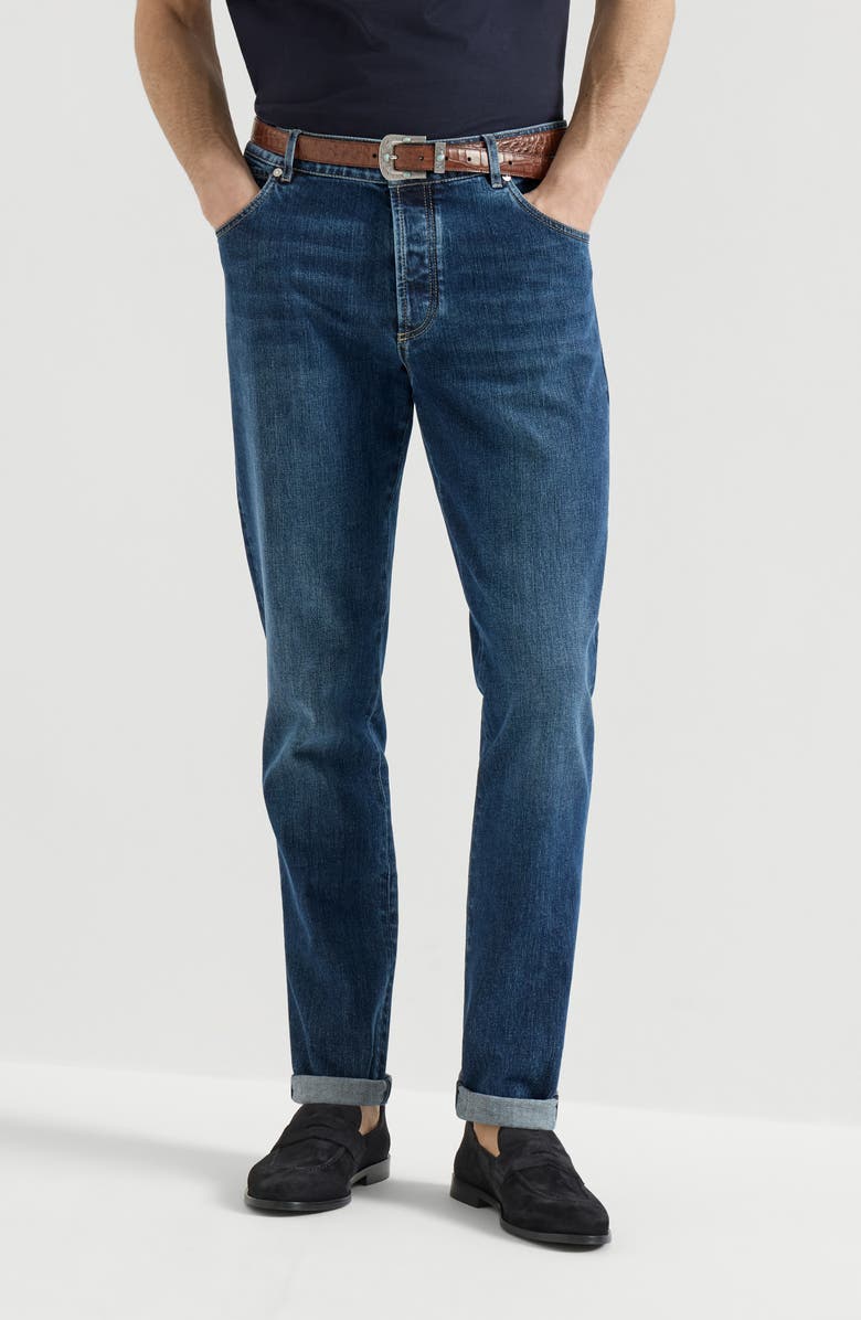 Brunello Cucinelli Slim fit five-pocket trousers, Alternate, color, 