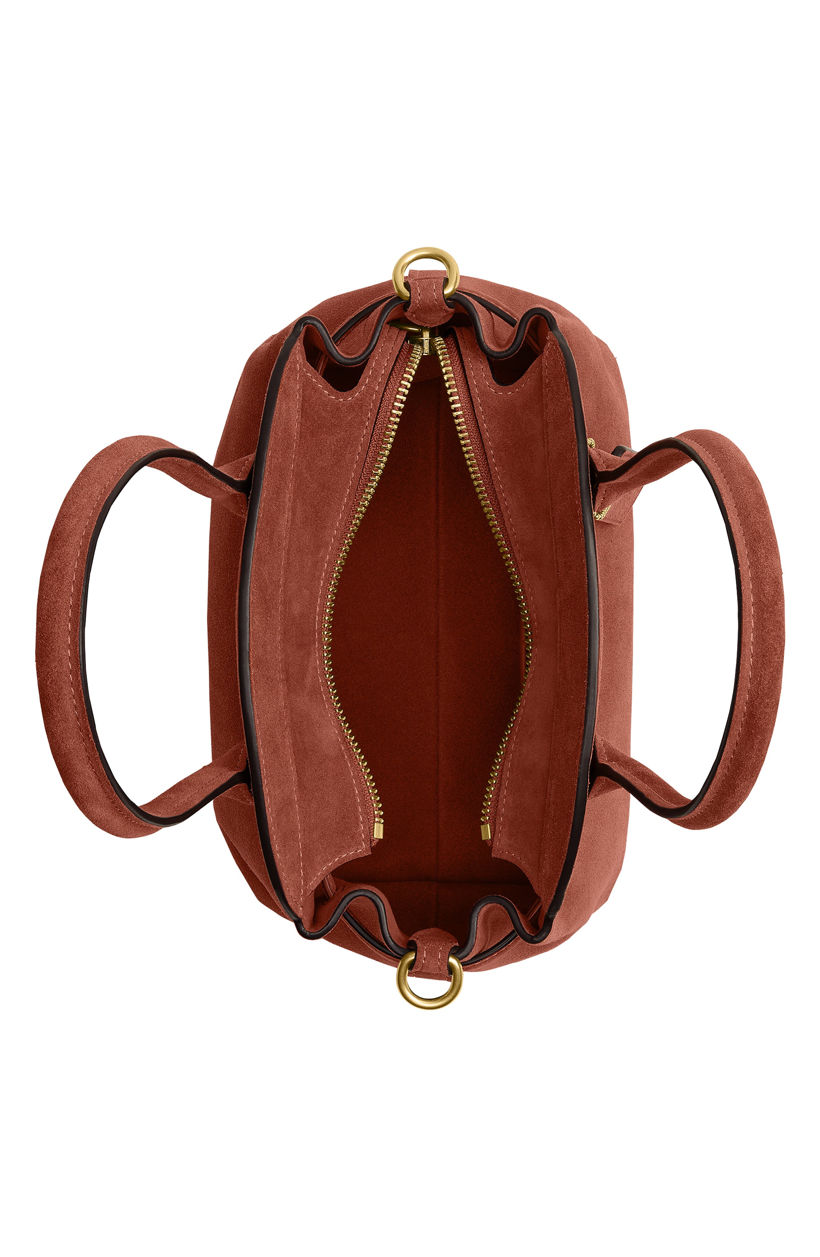 COACH Soft Empire 21 Suede Carryall Bag, Alternate, color, Clay