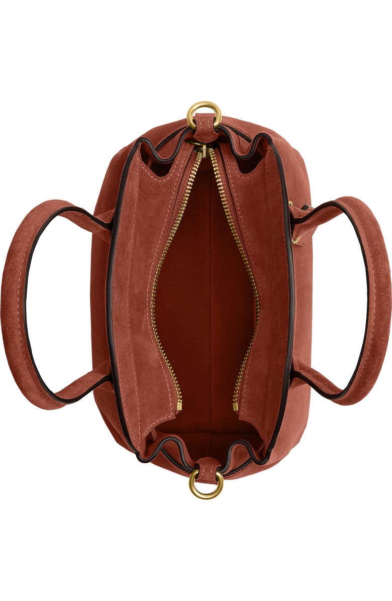 COACH Soft Empire 21 Suede Carryall Bag, Alternate, color, Clay