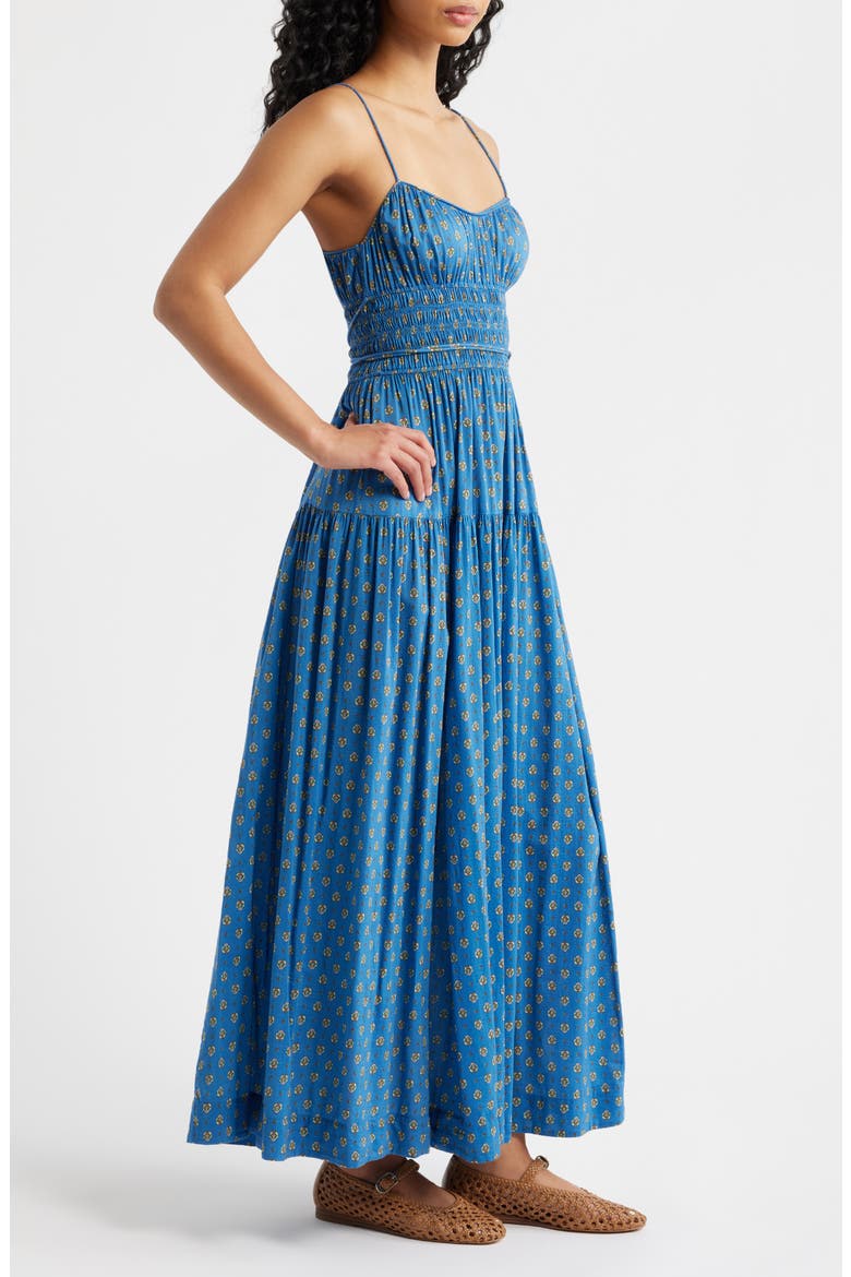 Safia Sleeveless Cotton & Silk Dress, Alternate, color, SANTORINI BLUE CADIZ FOULARD