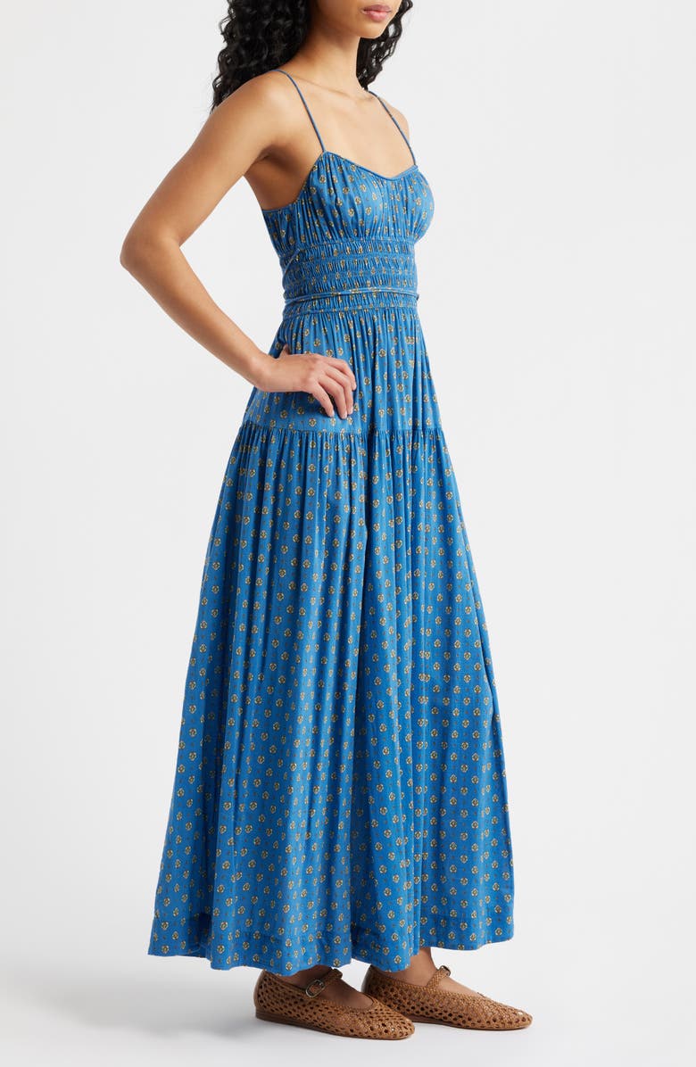 DÔEN Safia Sleeveless Cotton & Silk Dress, Alternate, color, Santorini Blue Cadiz Foulard