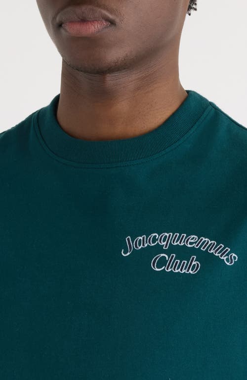 Jacquemus Mens Club Dark Green Embroidered-print Long-sleeve Cotton Shirt In Green