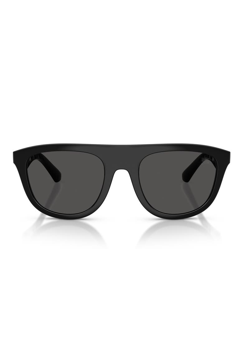 55mm Square Sunglasses, Main, color, BLACK / DARK GREY