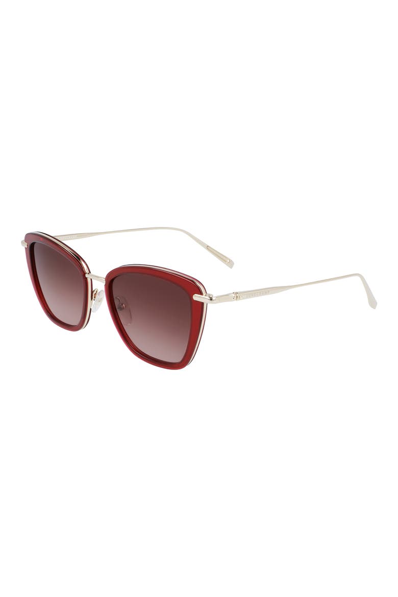 Roseau 52mm Gradient Square Sunglasses, Alternate, color, BURGUNDY
