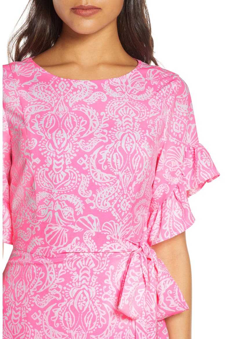 Darlah Ruffle Dress, Alternate, color, HAVANA PINK CLAWDIA