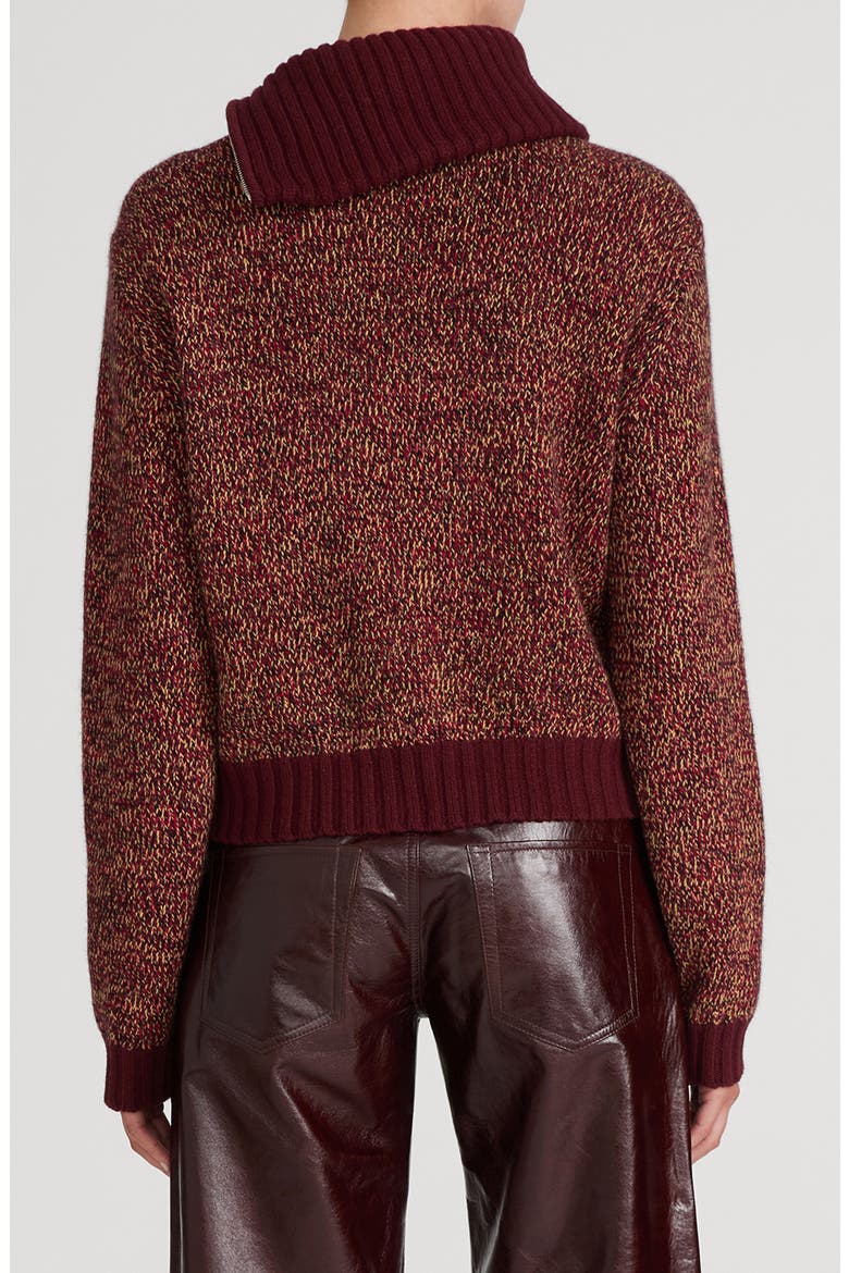 Marled Zip Sweater, Alternate, color, DEEP GARNET MULTI