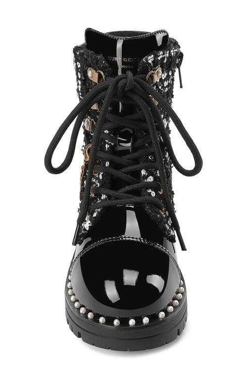 Kurt Geiger London Kids' Chain Combat Boot In Black