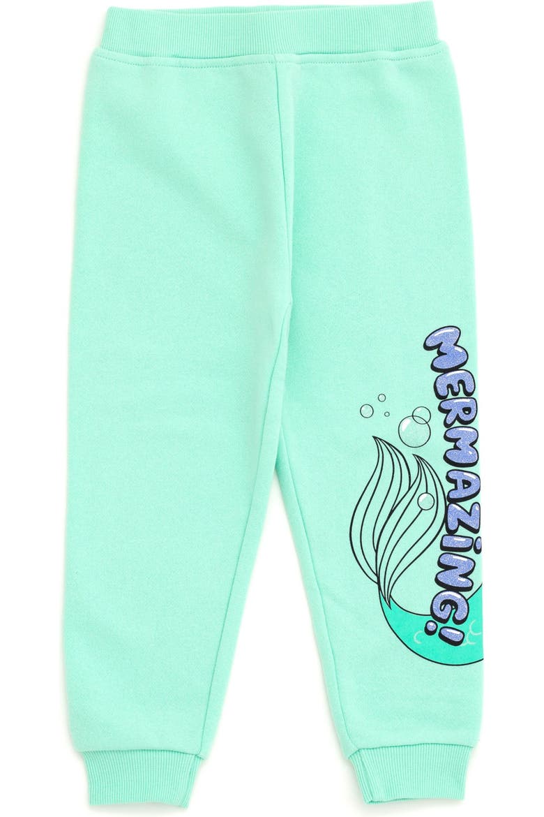 The Little Mermaid Princess Ariel 2-Piece Fleece Hoodie and Pants Set, Alternate, color, Mint Ariel Flounder