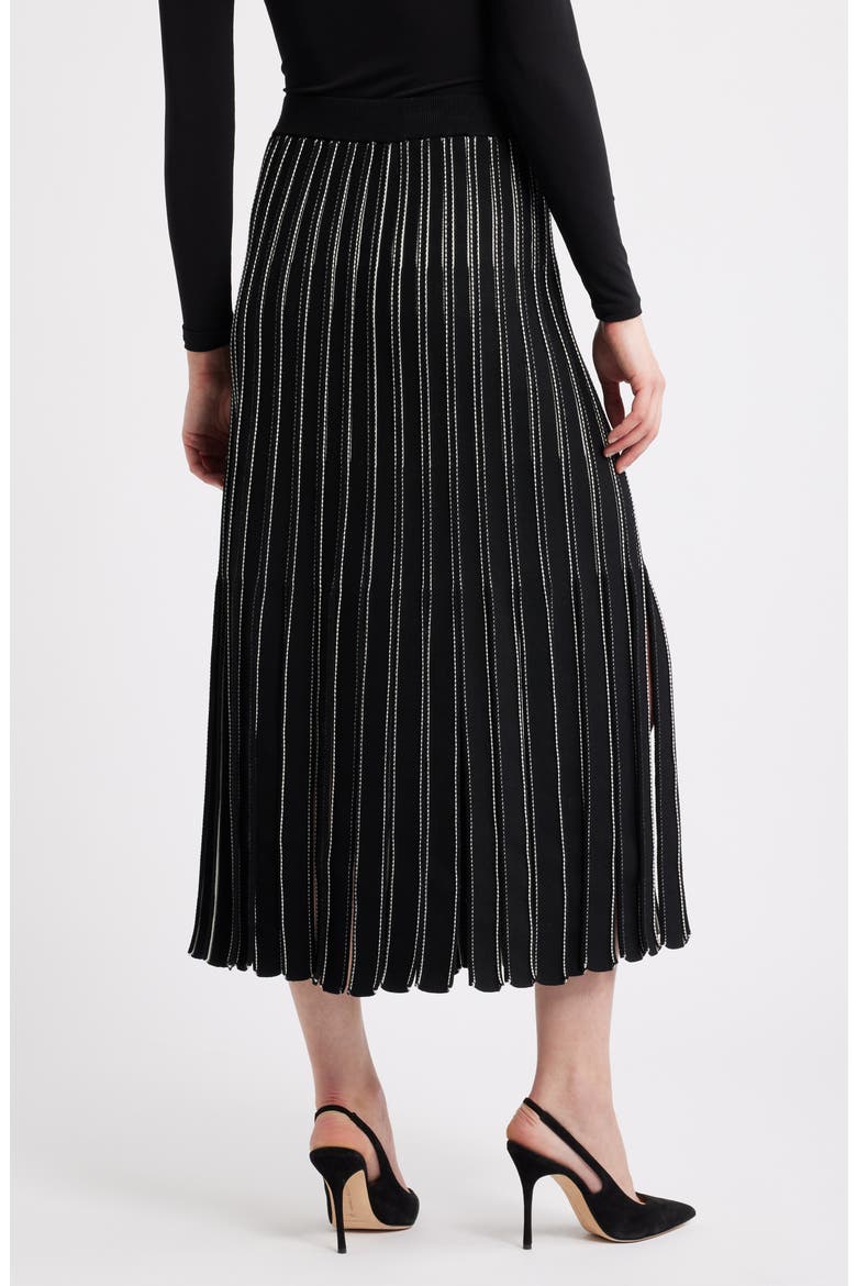 Fatrina Pleated Midi Skirt, Alternate, color, BLACK