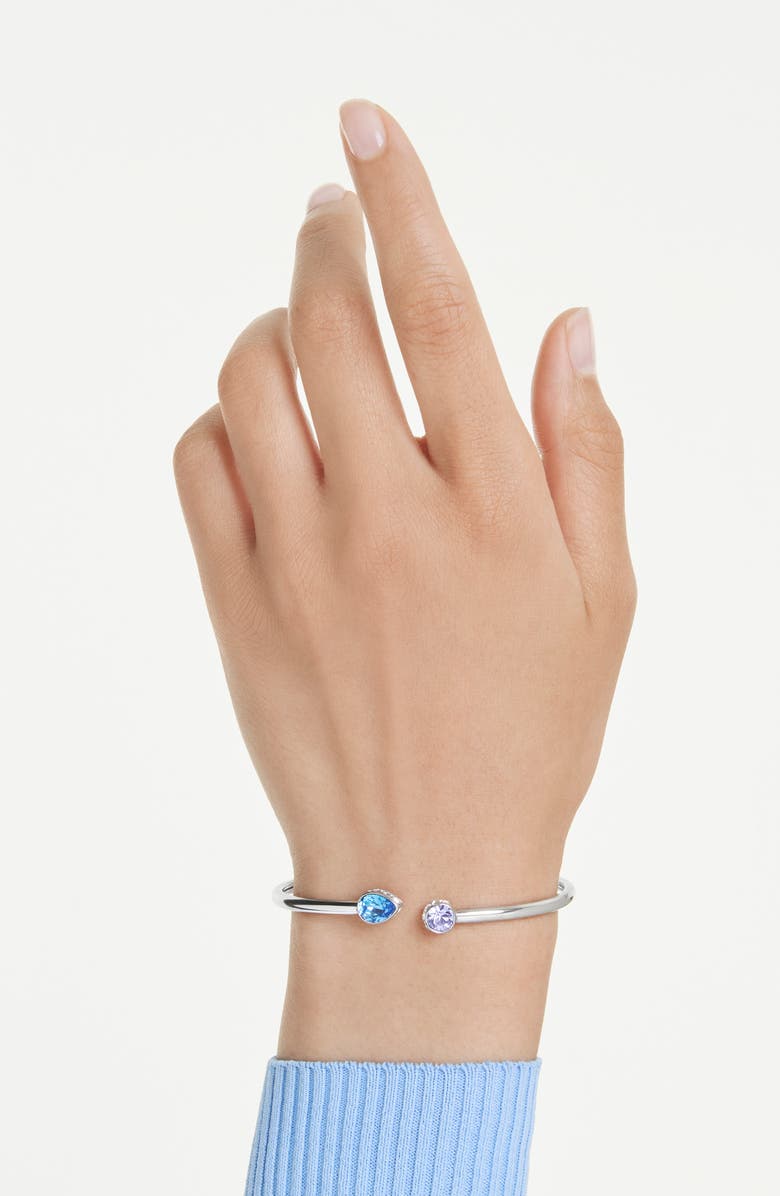 Swarovski Chroma Open Bangle Bracelet, Alternate, color, Silver/ Multi