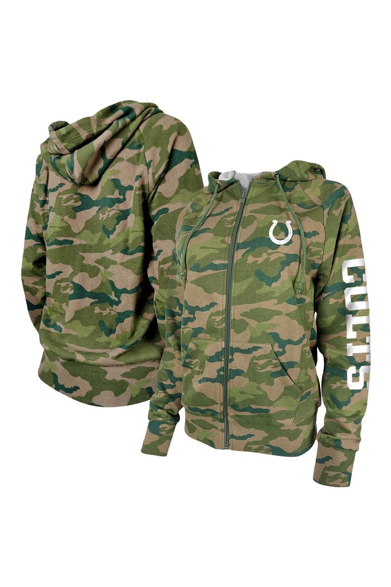 Women's New Era Camo Indianapolis Colts Raglan Full-Zip Hoodie, Main, color, Camo