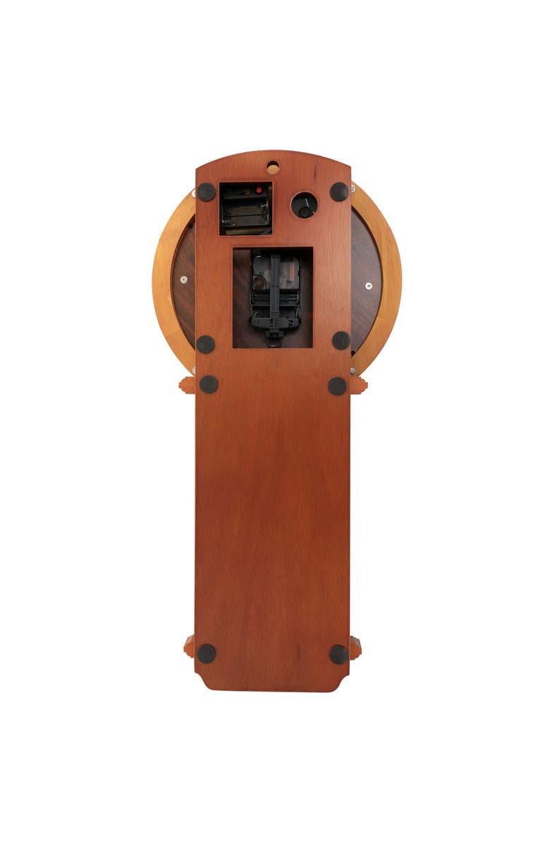 Bedford Clock Collection Olivia 24.5in Cherry Wood Chiming Pendulum Wall Clock, Alternate, color, Cherry Oak