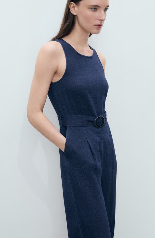 Mango Belted Denin Jumpsuit