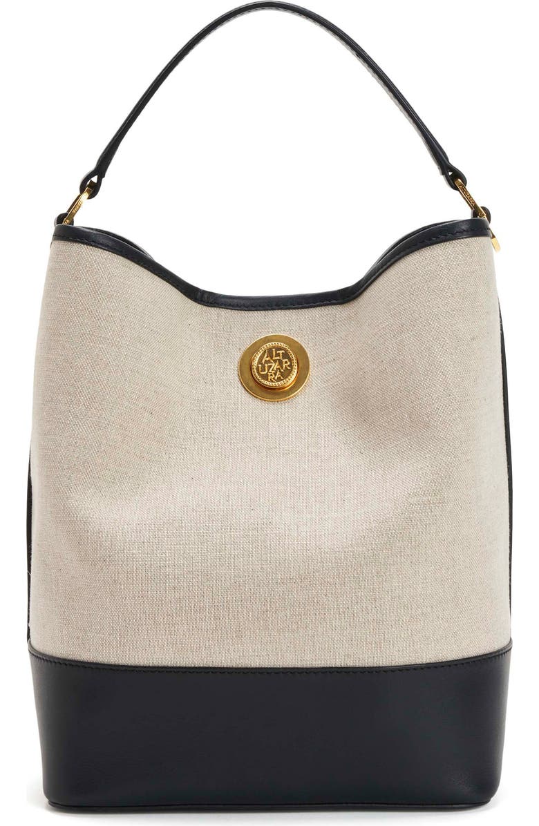 Altuzarra Large Canvas & Leather Bucket Bag, Main, color,