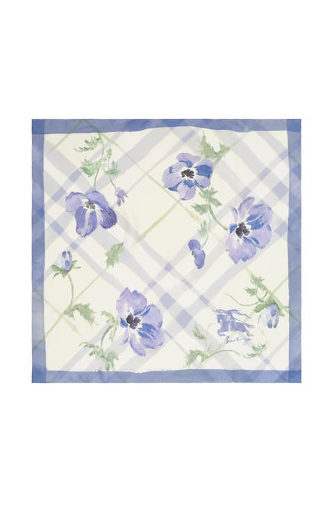 Watercolour Check Silk Scarf