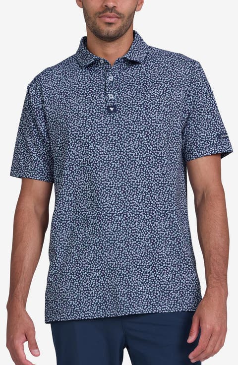 Core Ditsy Floral Print Performance Polo