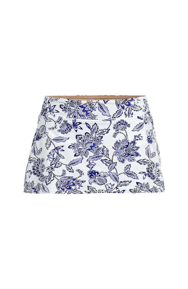 Lands' End Mini Swim Skirt, Alternate, color, White/Blue Vintage Floral
