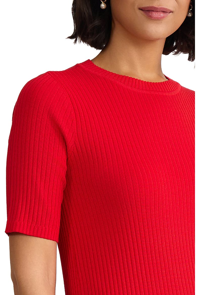 Sutton Crewneck Short Sleeve Sweater, Alternate, color, ROUGE