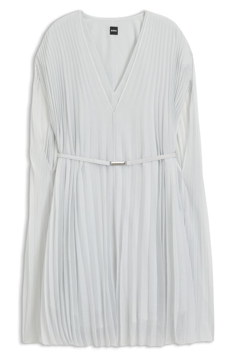 BOSS Doplisse Cape Belted Dress, Alternate, color, Pale Lagoon