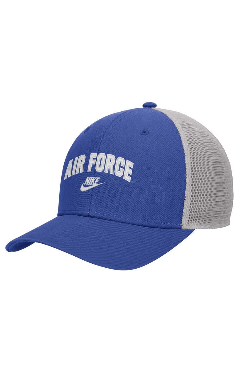 Nike Men's Nike Royal Air Force Falcons Vintage Arch Rise Performance Trucker Adjustable Hat, Main, color, Royal