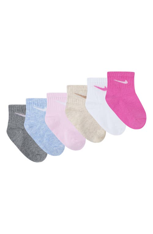 Nike Assorted 6-pack Cotton Blend Socks In Playful Pink
