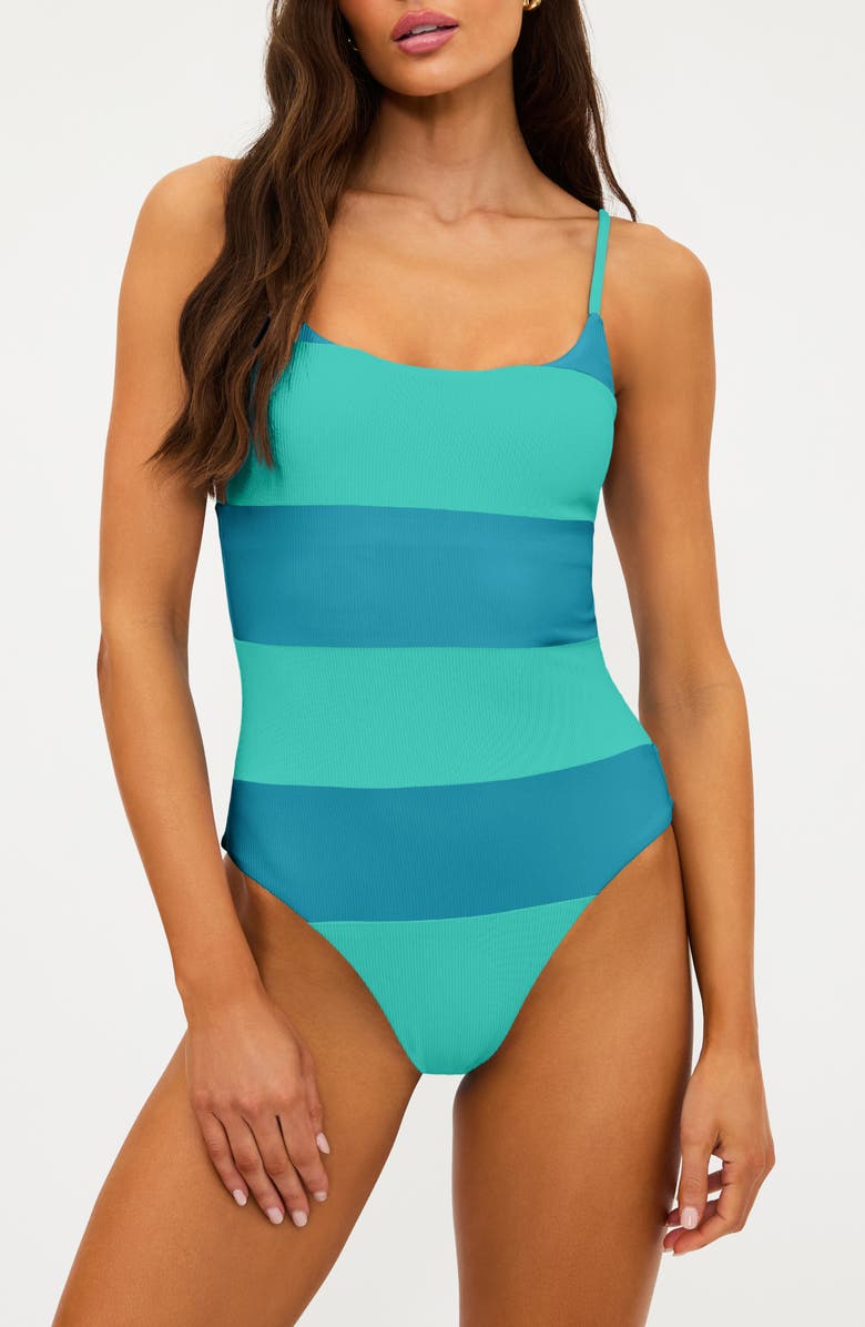 Beach Riot Calista One-Piece Swimsuit, Main, color, Turquoise/ Turkish Tile