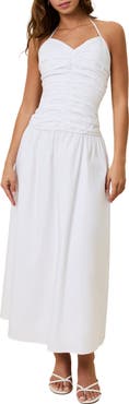 Solid & Striped The Adina Ruched Halter Maxi Dress