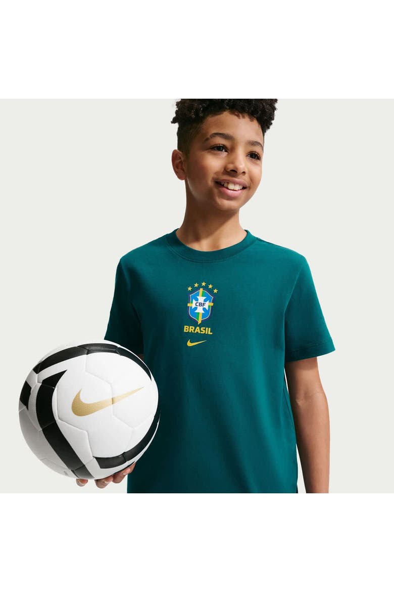 Youth Nike Green Brazil National Team Crest T-Shirt, Alternate, color, Green