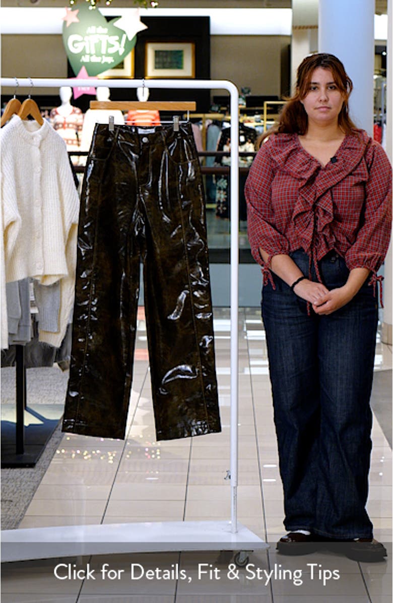 Faux Leather Wide Leg Pants, sales video thumbnail