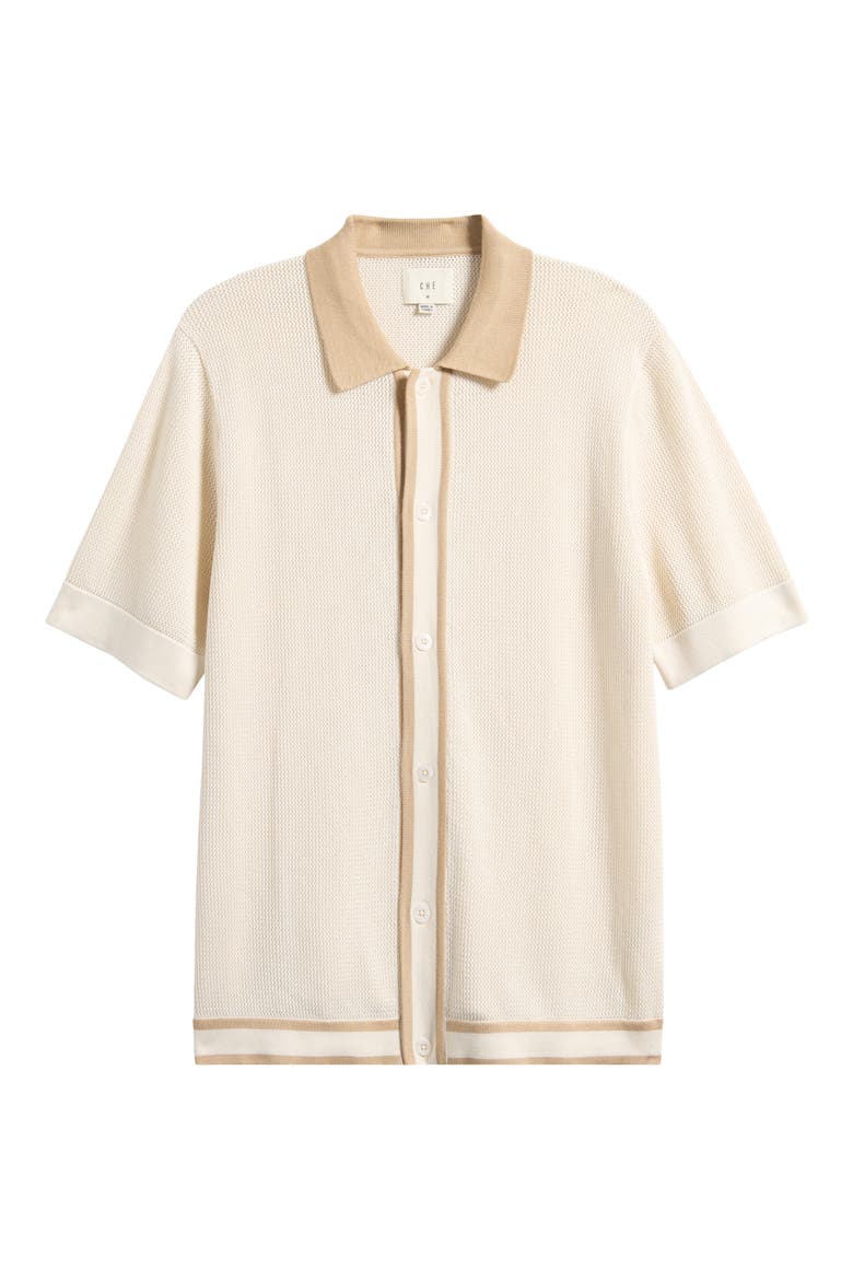 Jorge Short Sleeve Knit Button-Up Shirt, Main, color, IVORY- 10