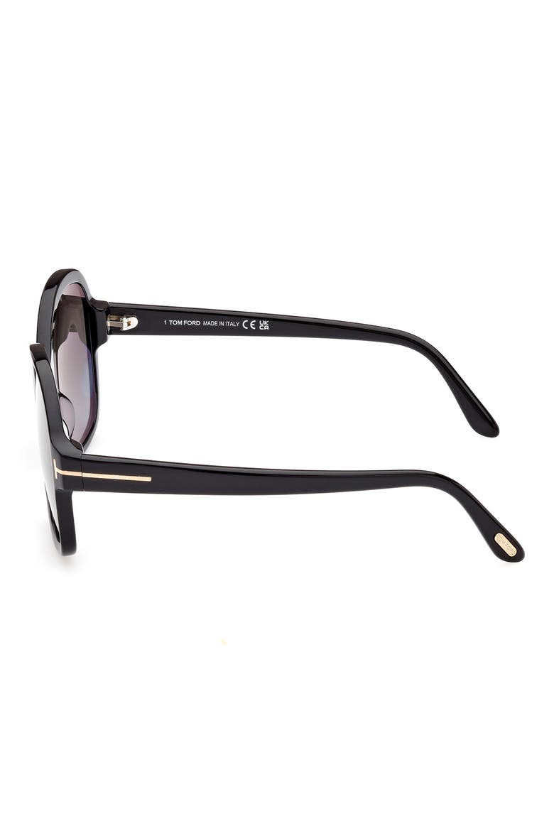 68mm Butterfly Sunglasses, Alternate, color, SHINY BLACK / GRADIENT SMOKE