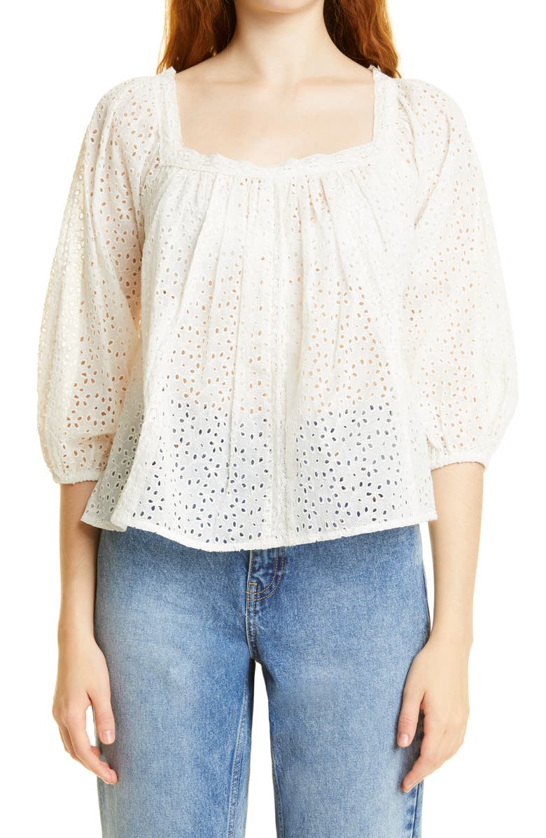 byTiMo Organza Square Neck Top, Main, color, 