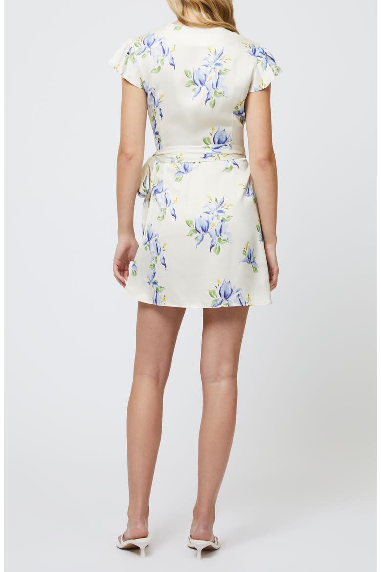 Ennis Vivian Floral Satin Wrap Minidress, Alternate, color, PALE IRIS MULTI