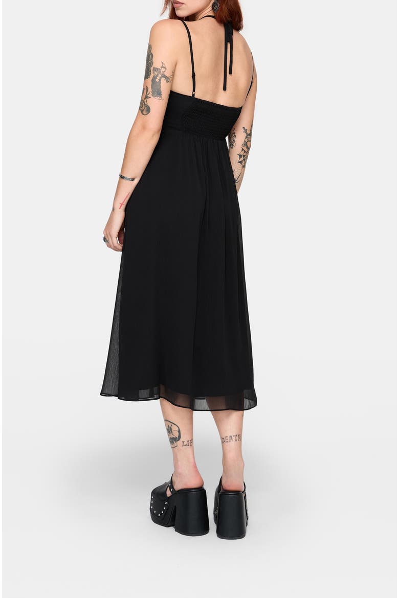 Calla Keyhole Halterneck Midi Dress, Alternate, color, Black