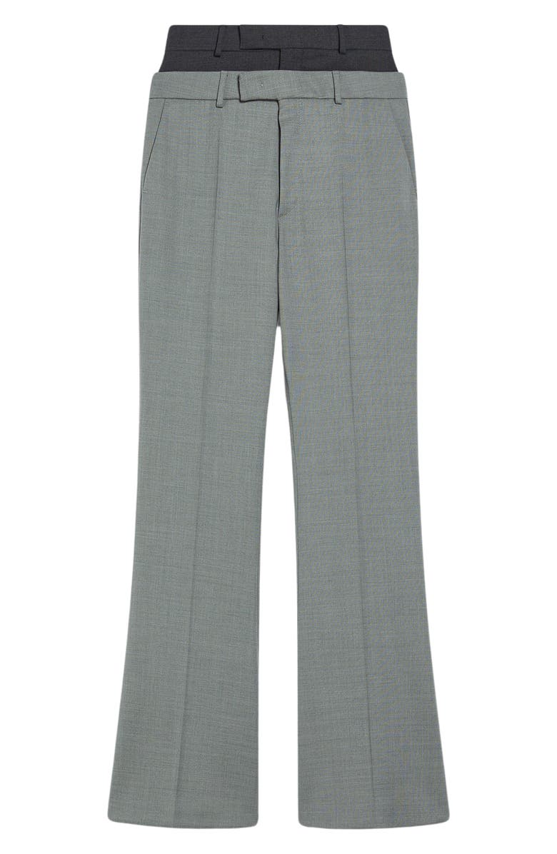 SPORTMAX Layered Waist Virgin Wool Trousers, Alternate, color,