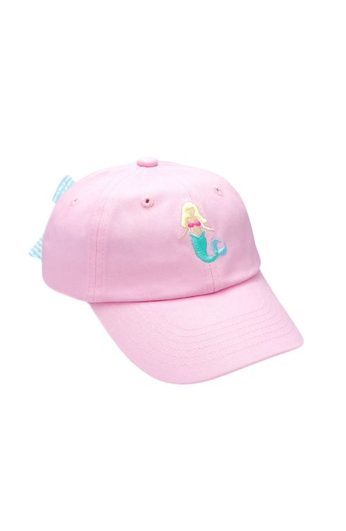 Bits & Bows Mermaid Twill Bow Baseball Hat In Pink