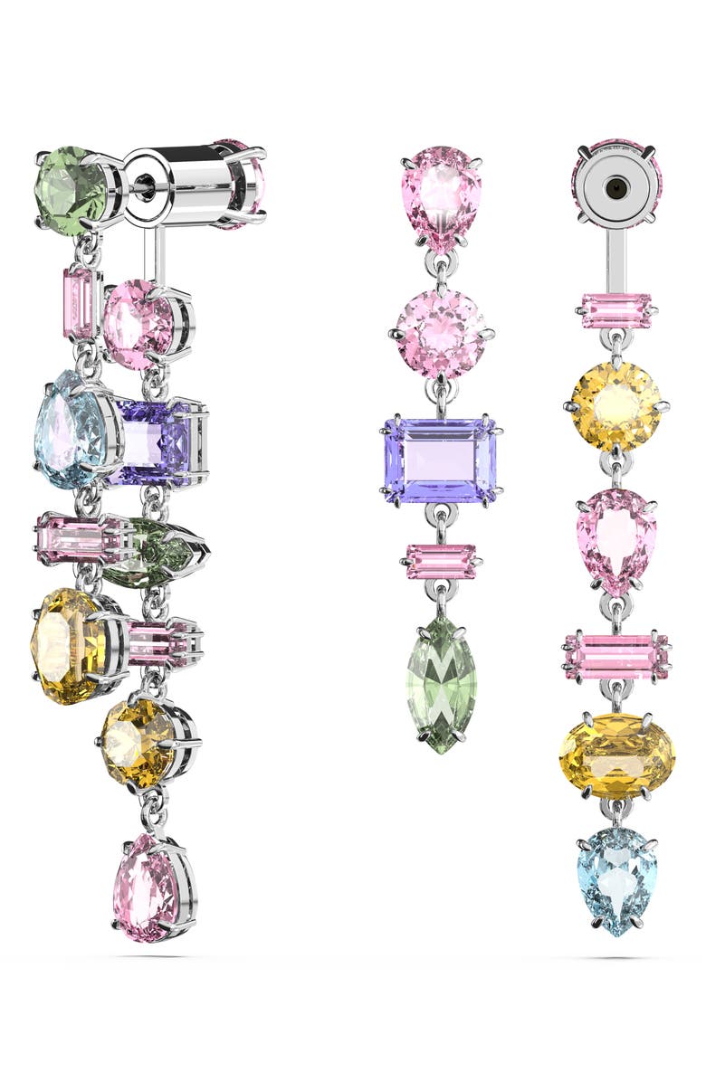 Swarovski Gema Asymmetric Front/Back Earrings, Alternate, color, Multicolored
