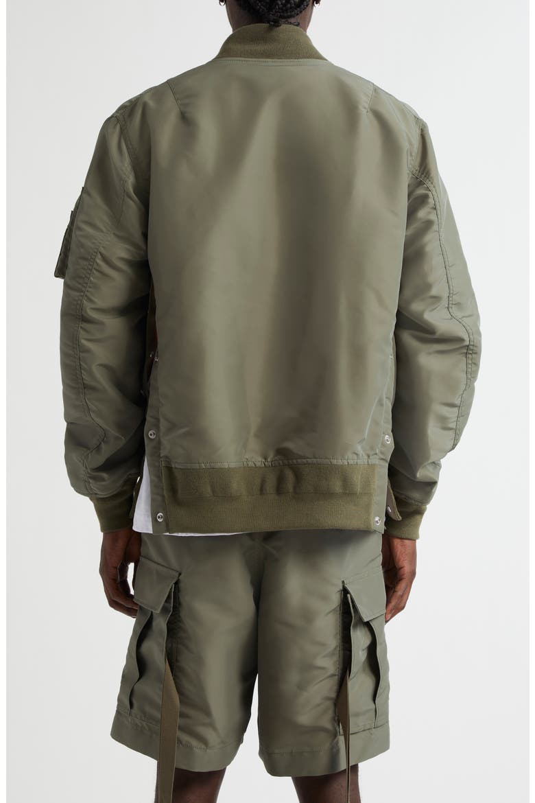 Nylon Twill Bomber Jacket, Alternate, color, KHAKI 501