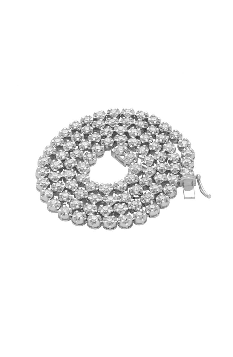 LuvMyJewelry LMJ 14K White Gold Diamond Tennis Chain - 5.4 Carats, Alternate, color, 