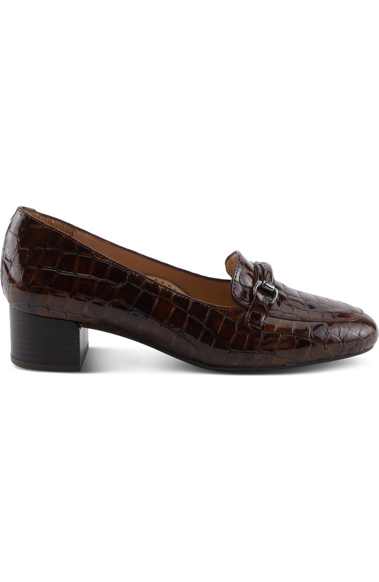 Spring Step Enda Croc Embossed Heel Loafer, Alternate, color, Brown Croco Patent