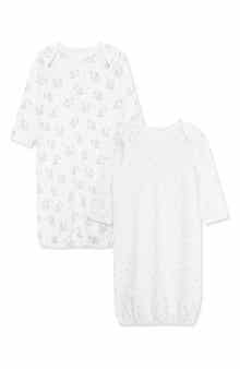 Little Me Elephants 2-Pack Organic Cotton Gowns