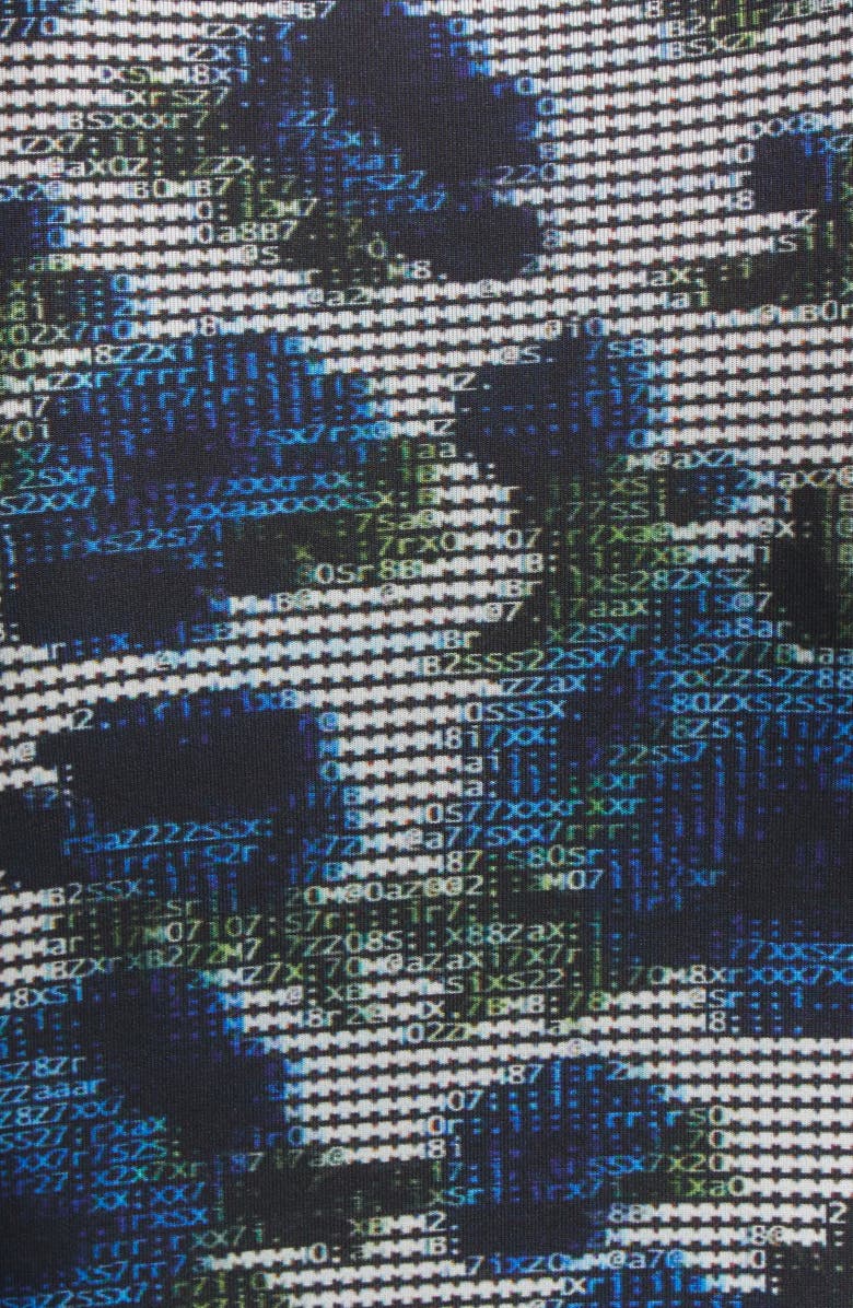 Coperni Suspended Ascii Floral Long Sleeve Jersey Dress, Alternate, color, Print-Blue