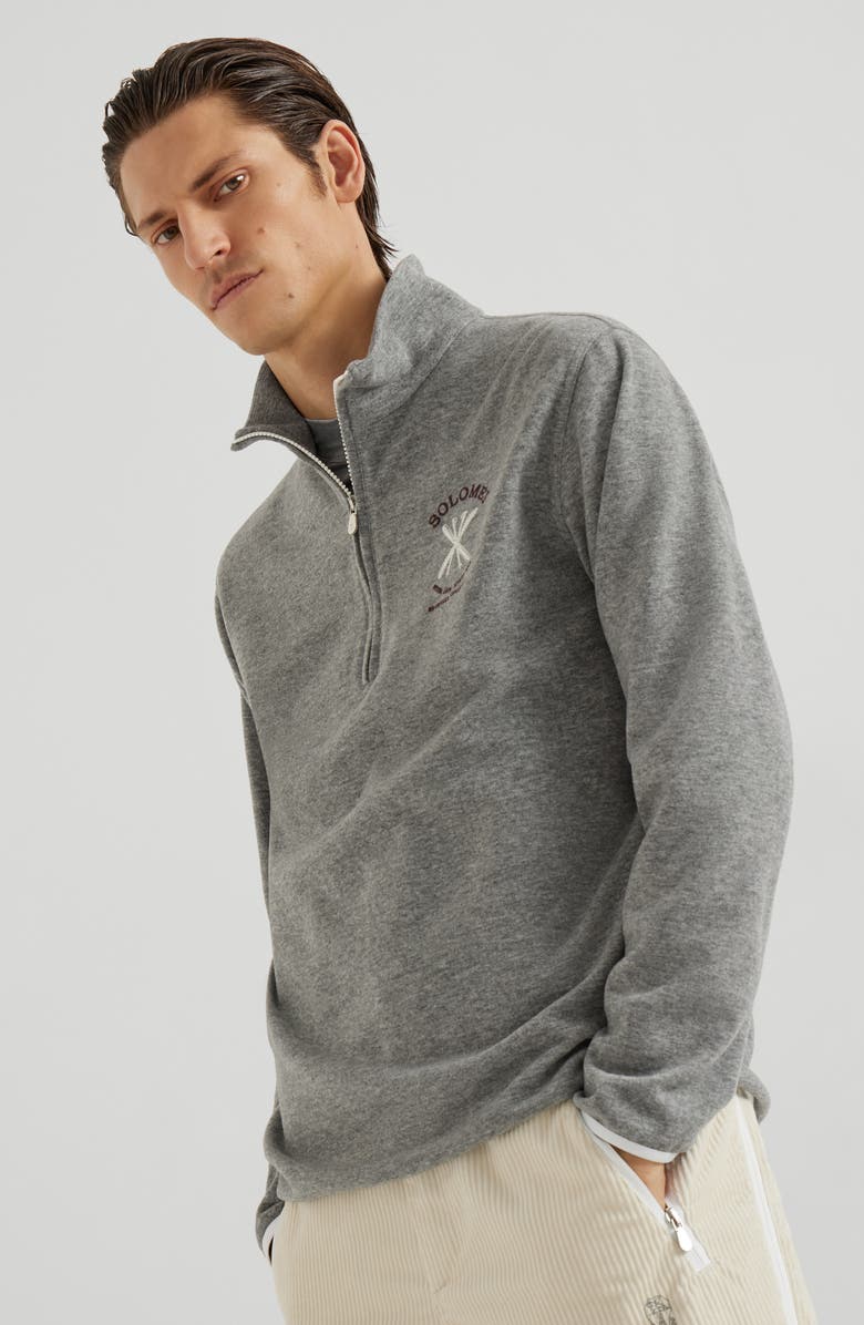 Brunello Cucinelli Techno fabric sweatshirt, Alternate, color, Grey