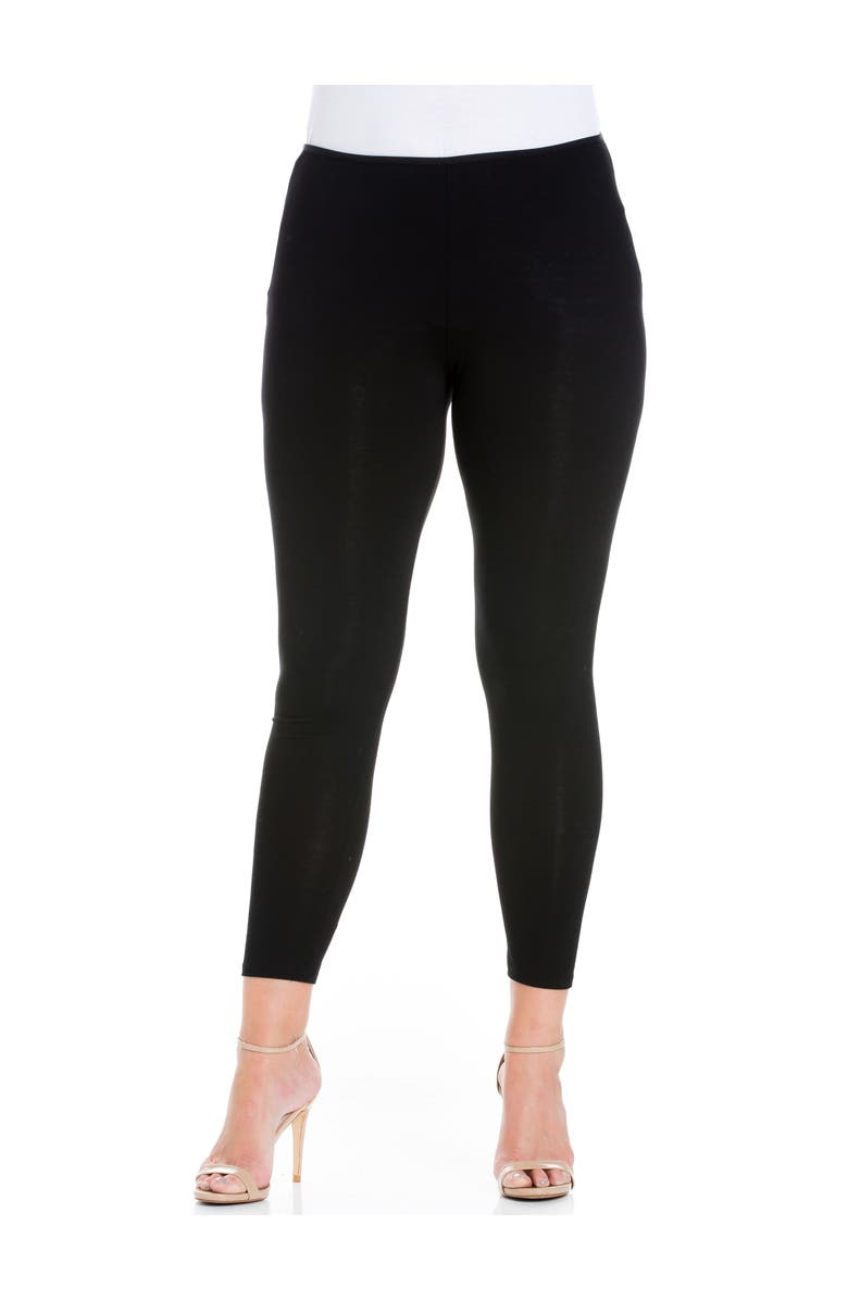 24seven Comfort Apparel Stretch Ankle Length Leggings, Main, color, Black