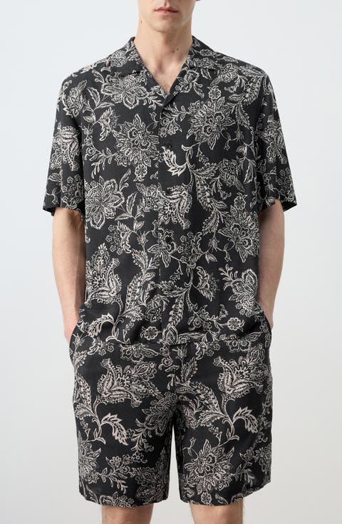Floral Print Camp Shirt